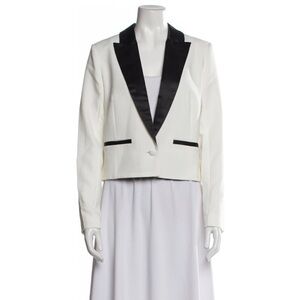 Jason Wu Black &‎ White Cropped Tuxedo Blazer